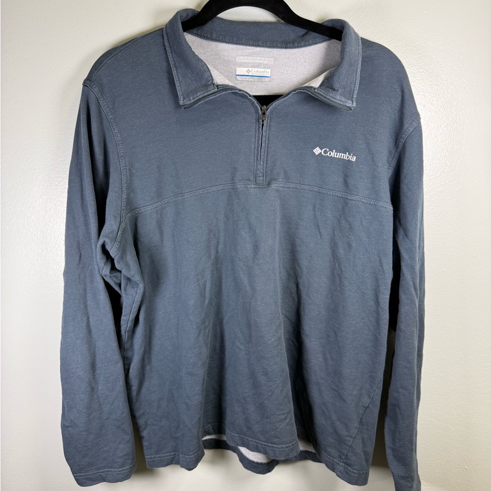 Columbia Blue/Grey Omni-Wick Pullover Quarter Zip Sz L
